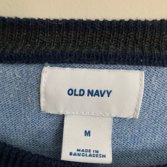 OLD NAVY Men’s Periwinkle/Navy Crewneck Sweater - Picture 4 of 6
